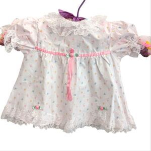 Sesame Street Y2K Infant Girls White Floral Dress Bloomers Lace‎ Ruffle